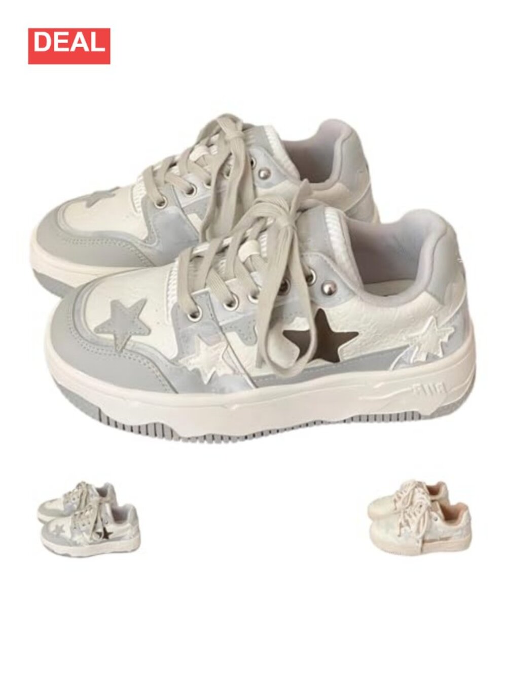 Platform Star Sneakers Chunky Walking Shoes Y2K Cute Women Comfort